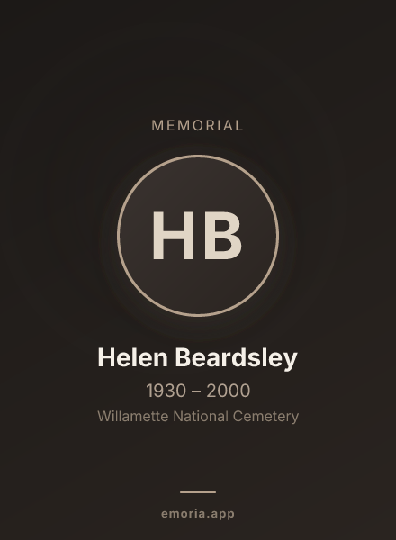Memorial portrait of Helen Beardsley