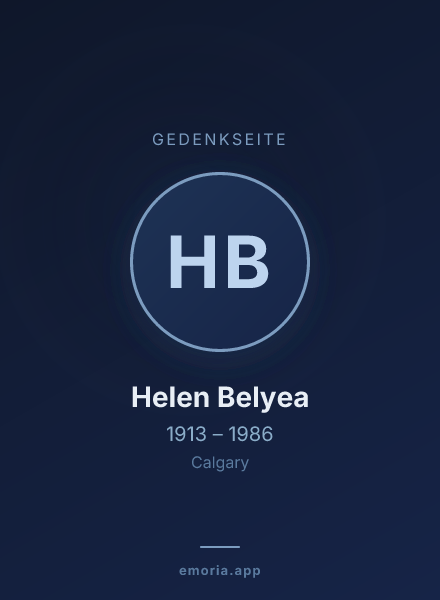 Gedenkportrait von Helen Belyea