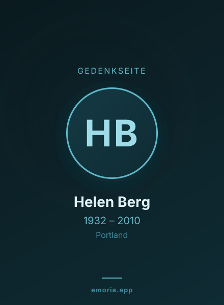 Gedenkportrait von Helen Berg