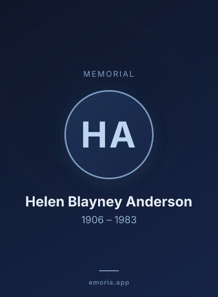 Memorial portrait of Helen Blayney Anderson