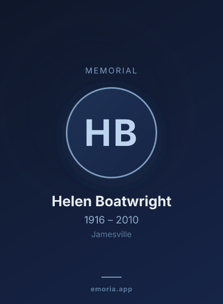 Memorial portrait of Helen Boatwright