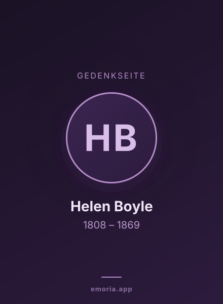 Gedenkportrait von Helen Boyle