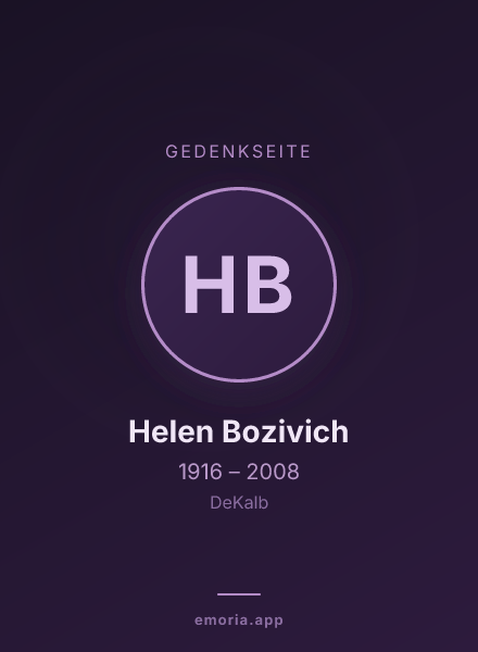 Gedenkportrait von Helen Bozivich