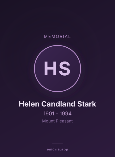 Memorial portrait of Helen Candland Stark
