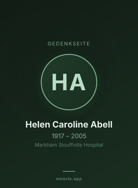Gedenkportrait von Helen Caroline Abell