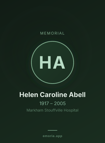 Memorial portrait of Helen Caroline Abell