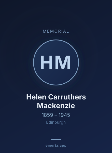 Memorial portrait of Helen Carruthers Mackenzie