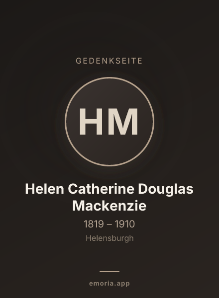 Gedenkportrait von Helen Catherine Douglas Mackenzie