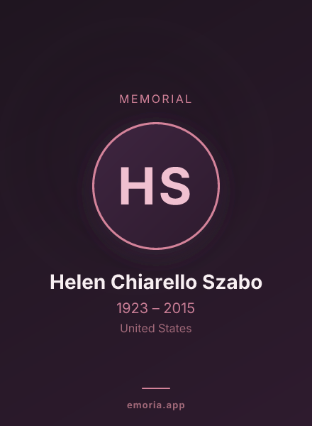 Memorial portrait of Helen Chiarello Szabo