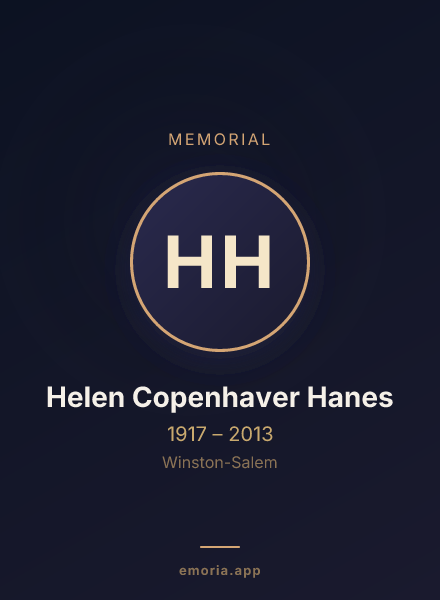 Memorial portrait of Helen Copenhaver Hanes