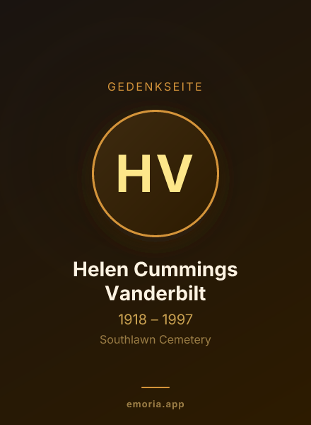Gedenkportrait von Helen Cummings Vanderbilt