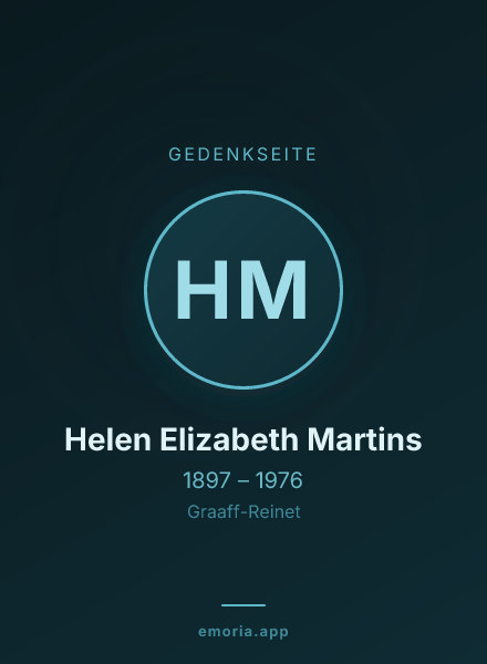 Gedenkportrait von Helen Elizabeth Martins
