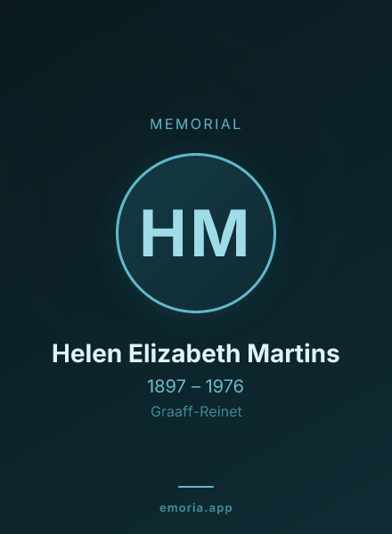 Memorial portrait of Helen Elizabeth Martins