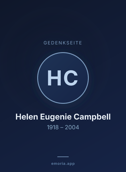 Gedenkportrait von Helen Eugenie Campbell