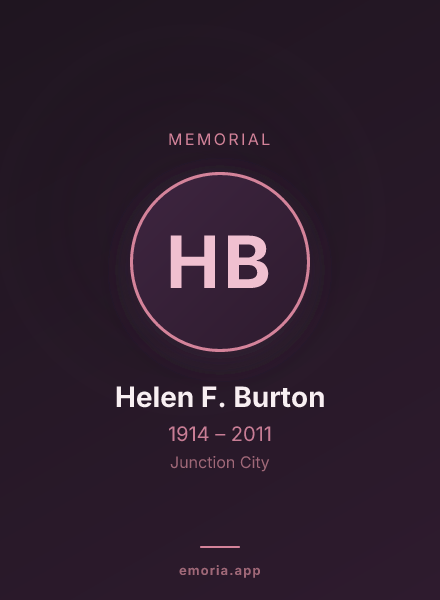 Memorial portrait of Helen F. Burton