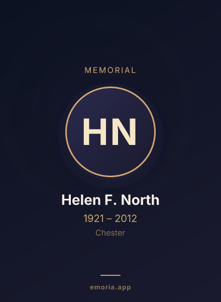 Memorial portrait of Helen F. North