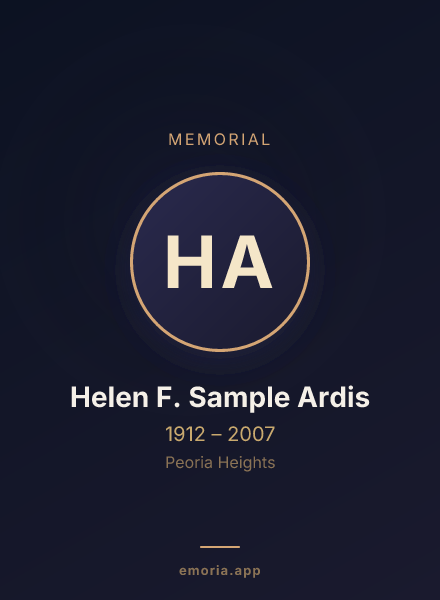 Memorial portrait of Helen F. Sample Ardis