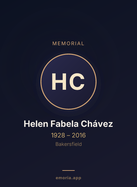 Memorial portrait of Helen Fabela Chávez