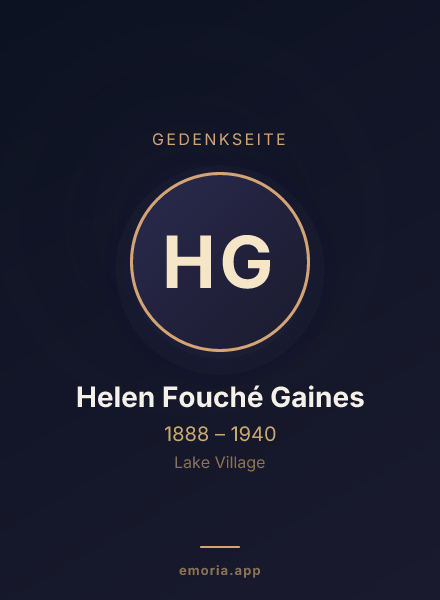Gedenkportrait von Helen Fouché Gaines