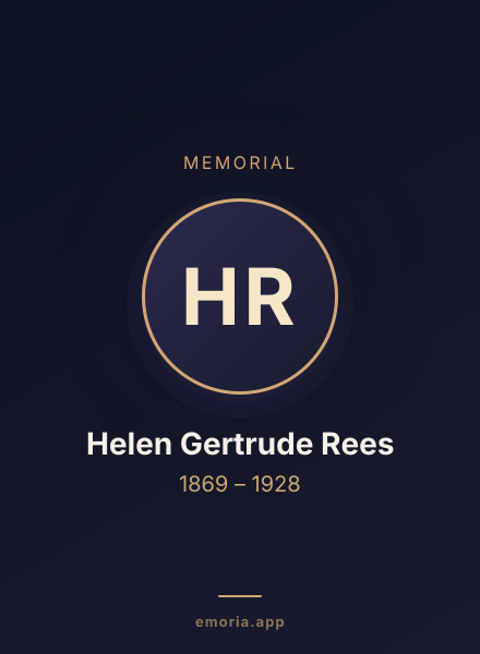 Memorial portrait of Helen Gertrude Rees