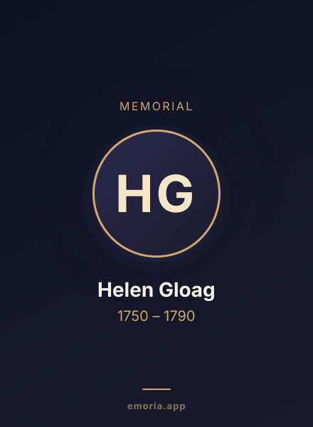 Memorial portrait of Helen Gloag