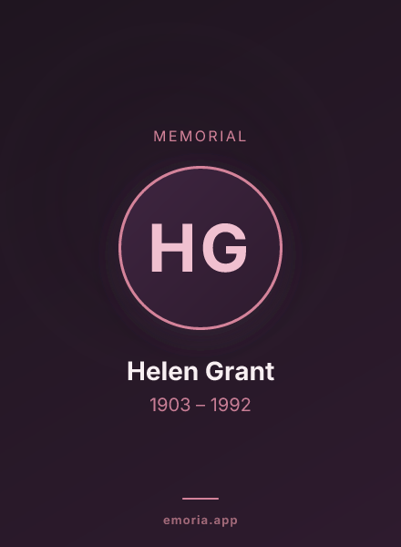 Memorial portrait of Helen Grant