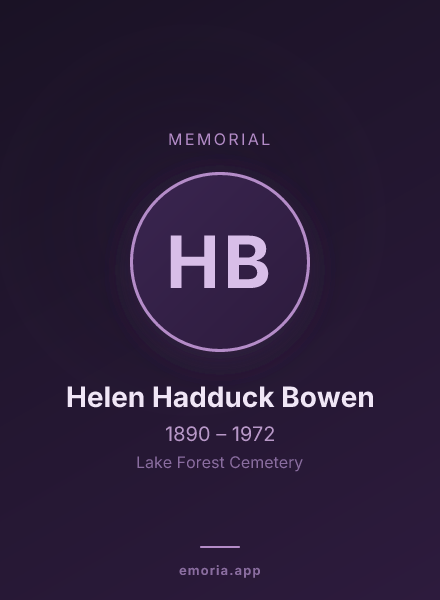 Memorial portrait of Helen Hadduck Bowen