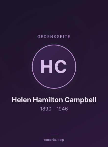 Gedenkportrait von Helen Hamilton Campbell