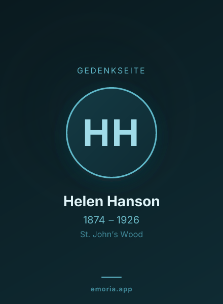 Gedenkportrait von Helen Hanson