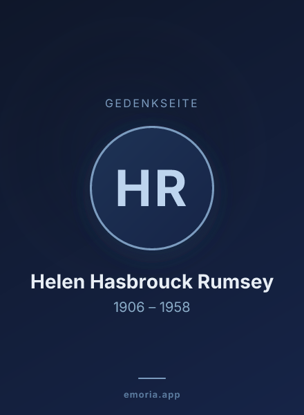 Gedenkportrait von Helen Hasbrouck Rumsey