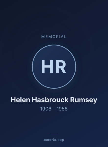 Memorial portrait of Helen Hasbrouck Rumsey
