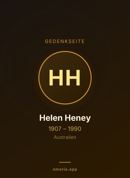 Gedenkportrait von Helen Heney