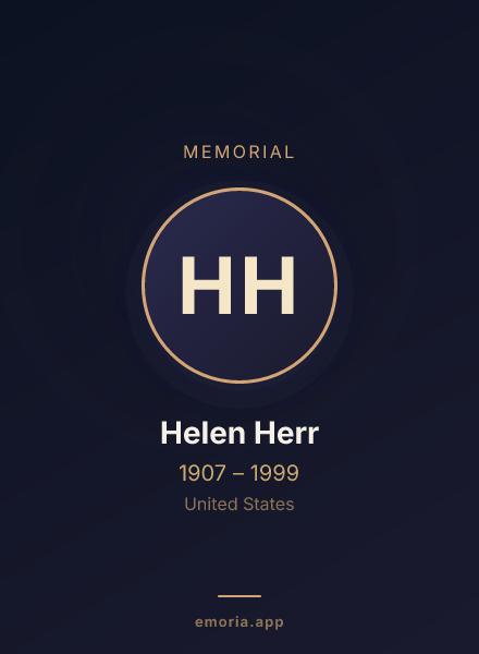 Memorial portrait of Helen Herr