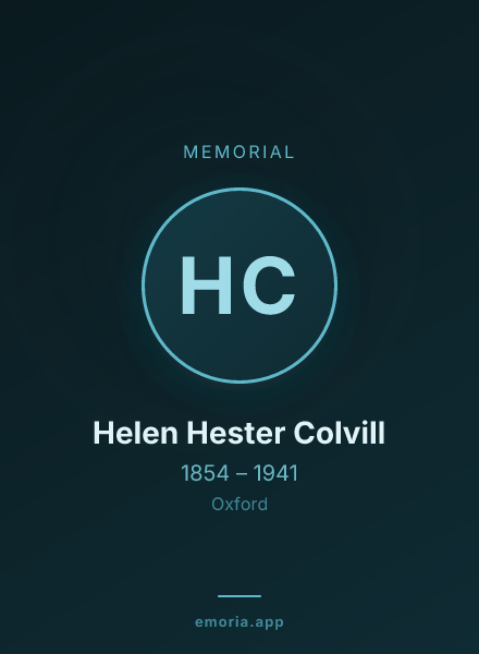 Memorial portrait of Helen Hester Colvill
