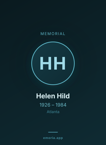 Memorial portrait of Helen Hild
