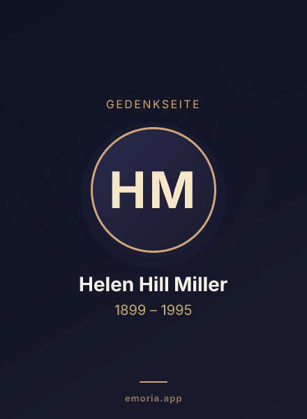 Gedenkportrait von Helen Hill Miller