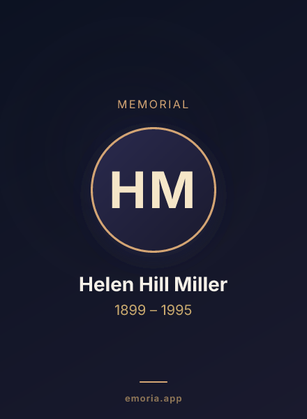 Memorial portrait of Helen Hill Miller
