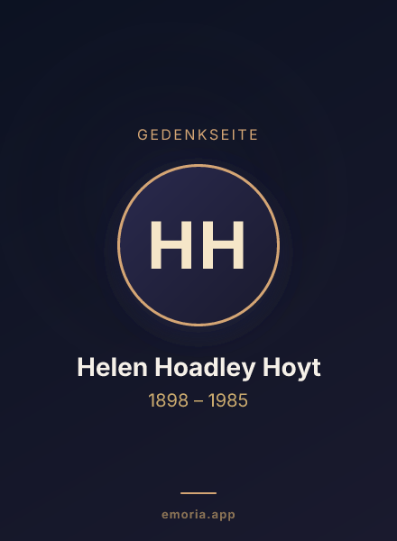 Gedenkportrait von Helen Hoadley Hoyt