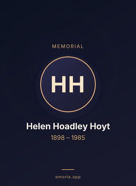 Memorial portrait of Helen Hoadley Hoyt