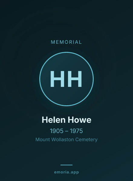 Memorial portrait of Helen Howe