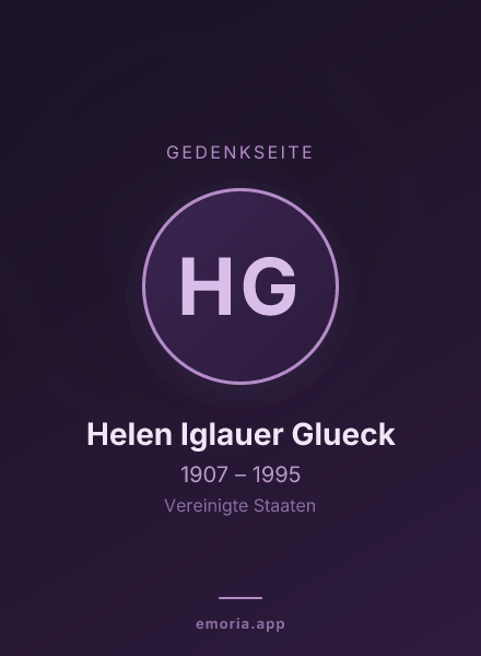 Gedenkportrait von Helen Iglauer Glueck