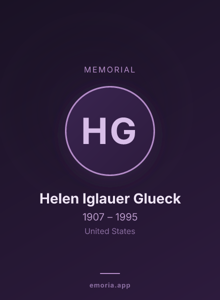 Memorial portrait of Helen Iglauer Glueck
