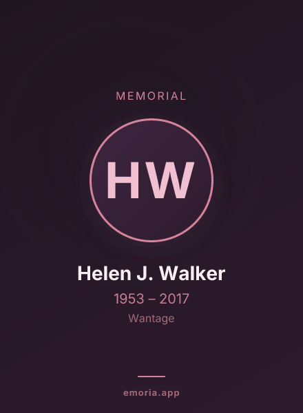 Memorial portrait of Helen J. Walker