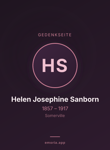 Gedenkportrait von Helen Josephine Sanborn