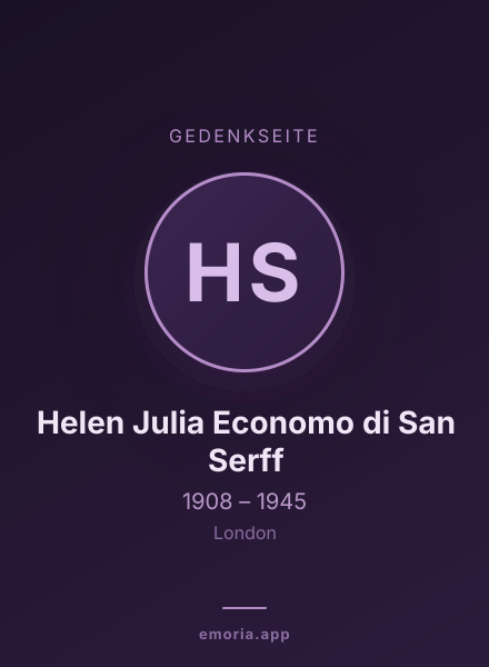 Gedenkportrait von Helen Julia Economo di San Serff