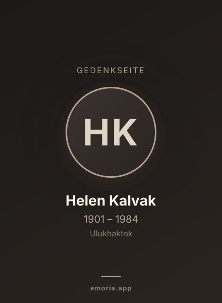 Gedenkportrait von Helen Kalvak