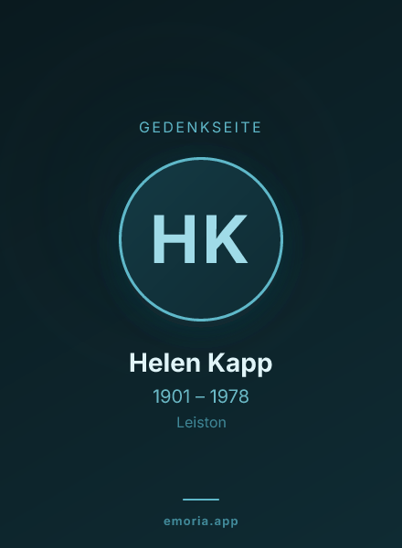 Gedenkportrait von Helen Kapp