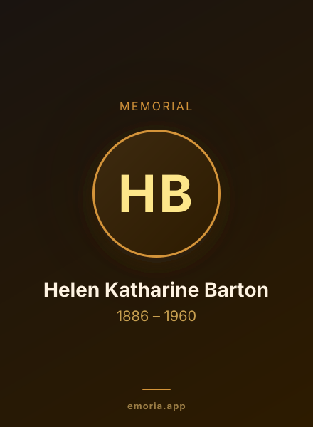 Memorial portrait of Helen Katharine Barton