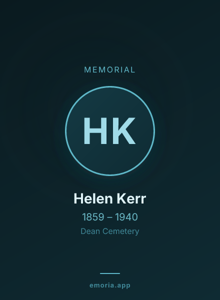Memorial portrait of Helen Kerr