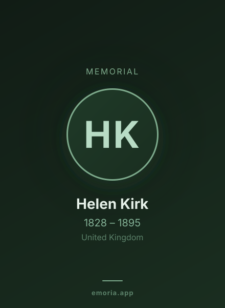 Memorial portrait of Helen Kirk